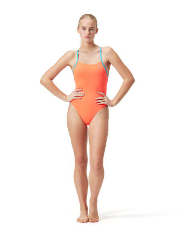 Speedo Badpak "Eco+ Solid" oranje/lichtroze/lichtblauw