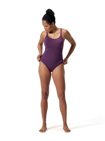 Speedo Modelujący strój kąpielowy "Exo" w kolorze fioletowym
