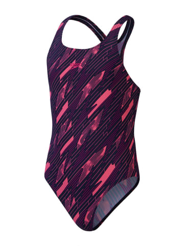 Speedo Badeanzug "Eco H-Boom" in Dunkelblau/ Lila/ Pink
