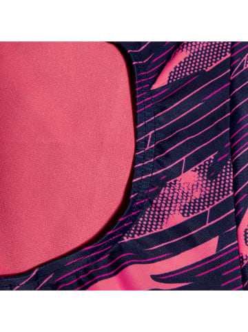 Speedo Badeanzug "Eco H-Boom" in Dunkelblau/ Lila/ Pink