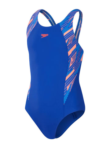 Speedo Strój kąpielowy "Eco H-Bloom" w kolorze niebiesko-pomarańczowym