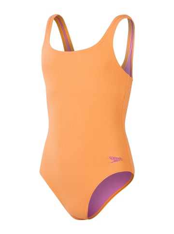 Speedo Badeanzug "Eco Textured" in Orange/ Rosa