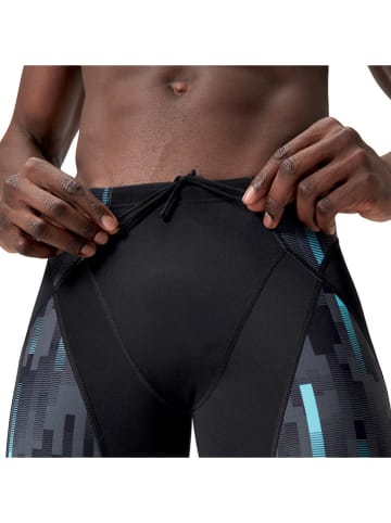 Speedo Kąpielówki "Eco+ Compression" w kolorze czarno-szaro-błękitnym