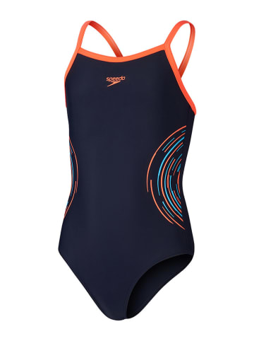 Speedo Strój kąpielowy "Eco Plast" w kolorze czarno-pomarańczowo-błękitnym