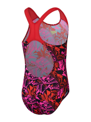 Speedo Badeanzug "Eco Dig" in Schwarz/ Rot/ Pink