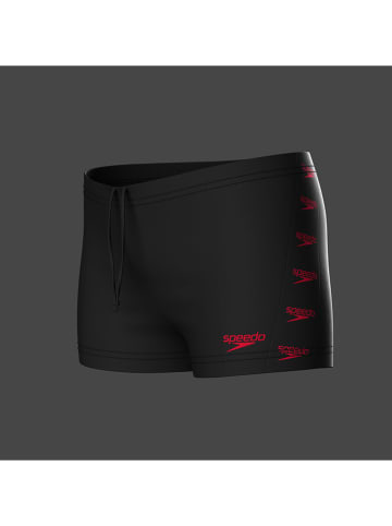 Speedo Badehose "Eco Placement" in Schwarz/ Rot
