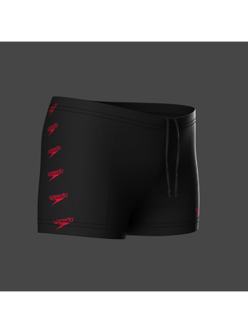 Speedo Badehose "Eco Placement" in Schwarz/ Rot