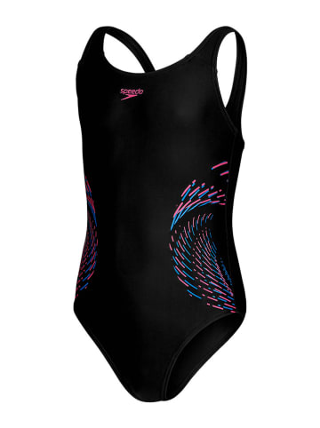 Speedo Badeanzug "Eco" in Schwarz/ Pink/ Blau