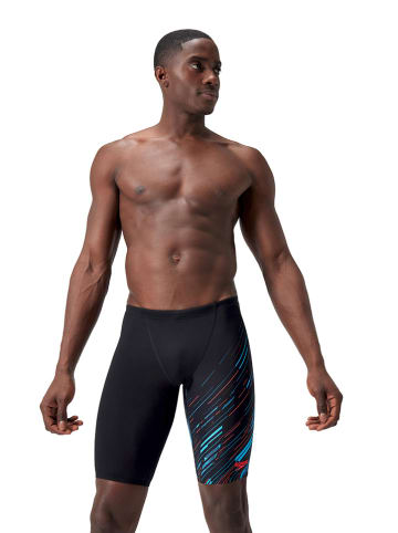 Speedo Zwembroek "Eco+ H-Bloom" zwart/lichtblauw/rood
