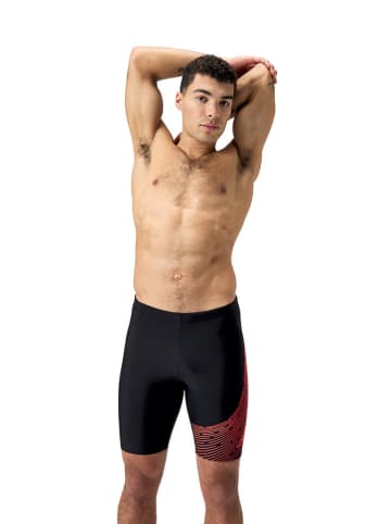 Speedo Badehose "Eco Medley" in Schwarz/ Orange