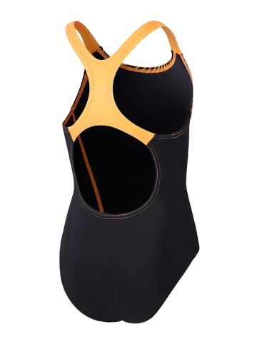 Speedo Badeanzug "Eco Medley" in Schwarz/ Orange