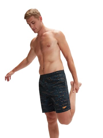 Speedo Zwemshorts "Eco Xpress" zwart/donkerblauw/oranje