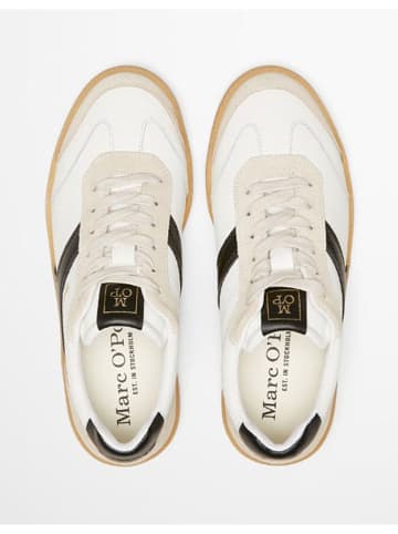 Marc O'Polo Shoes Leder-Sneakers in Weiß/ Schwarz