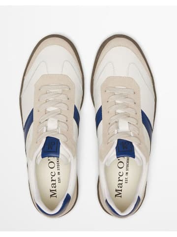 Marc O'Polo Shoes Leder-Sneakers in Weiß/ Blau