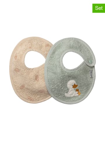 Sterntaler Śliniaczki (2 szt.) "Edda" w kolorze beżowym i miętowym