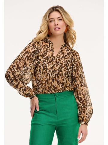 SHIWI Bluse "Isa" in Hellbraun/ Braun