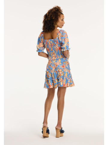 SHIWI Bluse "Ilsa" in Hellblau/ Apricot