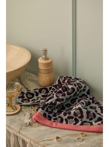 Staycation Handdoek "Terry" mintgroen/bruin/roze
