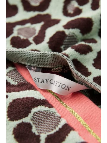 Staycation Handdoek "Terry" mintgroen/bruin/roze