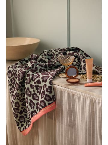 Staycation Handdoek "Terry" mintgroen/bruin/roze