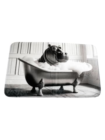 SiL Interiors Badematte "Hippo" in Schwarz/ Weiß - (L)75 x (B)45 cm