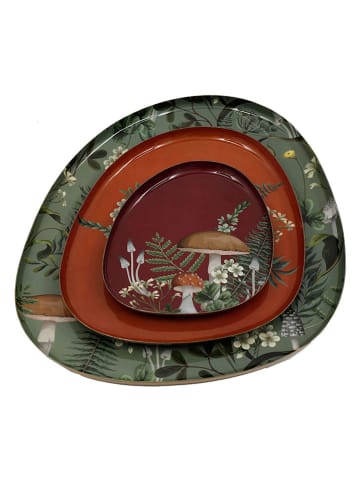 SiL Interiors 3-delige set: serveerplateaus "Mushroom" meerkleurig