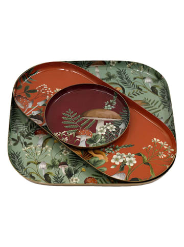 SiL Interiors 3-delige set: serveerplateaus "Mushroom" meerkleurig