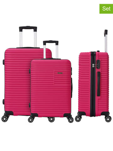 Le Temps des Cerises 3-delige hardcase trolleyset "Vera" roze