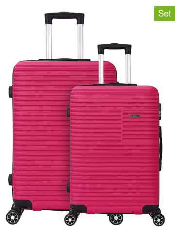 Le Temps des Cerises 2tlg. Hardcase-Trolleyset "Vera" in Pink