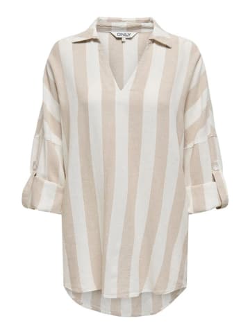 ONLY Bluse in Beige/ Weiß