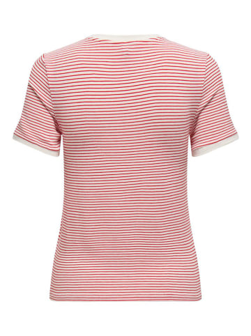 ONLY Shirt in Rot/ Weiß