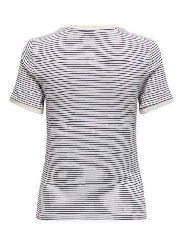 ONLY Shirt in Dunkelblau/ Weiß
