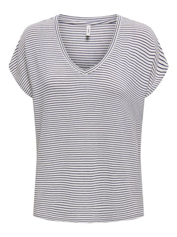 ONLY Shirt in Weiß/ Dunkelblau