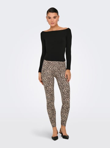 ONLY Leggings in Hellbraun/ Schwarz