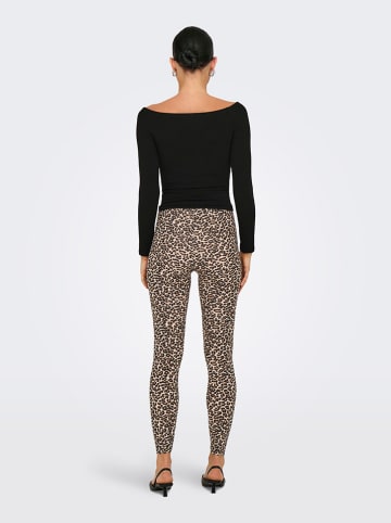 ONLY Leggings in Hellbraun/ Schwarz