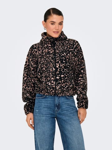 ONLY Fleecejacke in Schwarz/ Braun