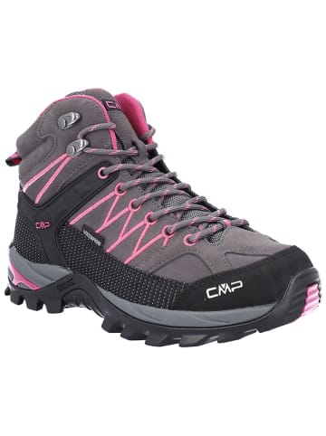 CMP Leder-Trekkingboots "Rigel Mid" in Anthrazit/ Pink