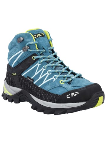 CMP Leder-Trekkingboots "Rigel Mid" in Blau/ Gelb