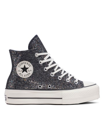 Converse Sneakersy "Ctas Lift Platform Glitter" w kolorze srebrno-czarnym