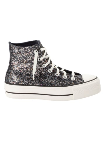 Converse Sneakers "Ctas Lift Platform Glitter" zwart/zilverkleurig