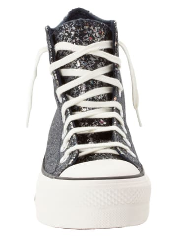 Converse Sneakers "Ctas Lift Platform Glitter" in Schwarz/ Silber