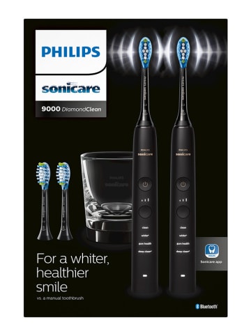 PHILIPS sonicare Schallzahnbürsten-Doppelpack "DiamondClean 9000" in Schwarz
