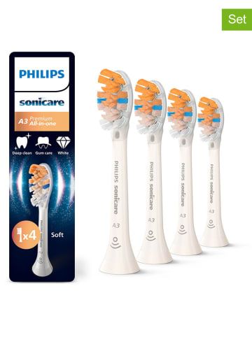 PHILIPS sonicare 4er-Set: Ersatz-Bürstenköpfe "Premium All-in-One" in Weiß