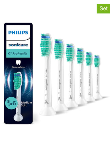 PHILIPS sonicare 6er-Set: Ersatz-Bürstenköpfe "ProResults" in Weiß
