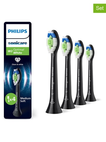 PHILIPS sonicare 4er-Set: Ersatz-Bürstenköpfe "Optimal" in Schwarz