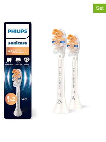 PHILIPS sonicare 2er-Set: Ersatz-Bürstenköpfe "Premium All-in-One" in Weiß