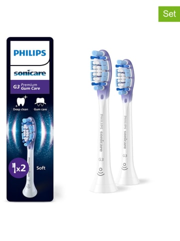 PHILIPS sonicare 2er-Set: Ersatz-Bürstenköpfe "Premium Gum Care" in Weiß