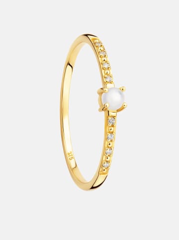 Revoni Gold-Ring mit Diamanten und Perle