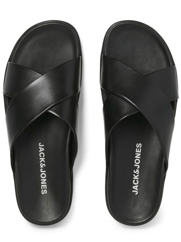 Jack & Jones Leren slippers zwart