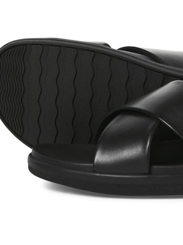 Jack & Jones Leren slippers zwart